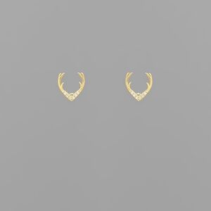 Pave Deer Antler Earrings
